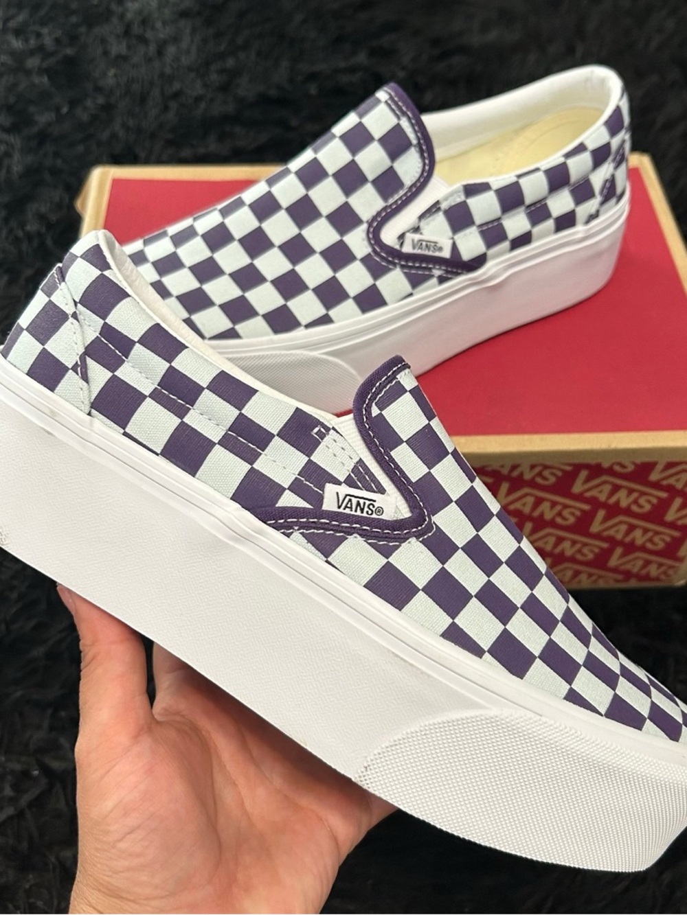VANS checkerboard platform slip on shoes sneakers women’s 7.5 new - Picture 7 of 7
